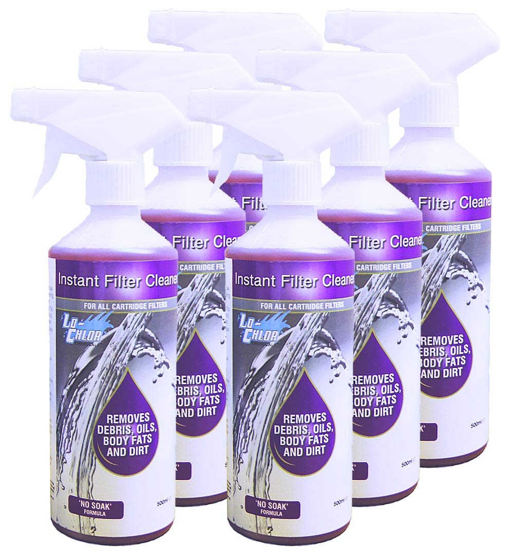 Lo-Chlor Instant Filter Cleaner Spray Hot Tub Pool Spa Tubs Spas (6 x 500ml)