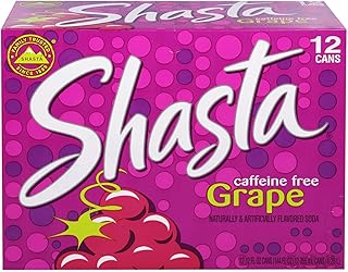 Shasta Caffeine Free Grape Flavored Soda, 12 Cans (12 fl oz each)