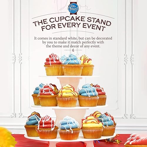Miniatura 6 de The Smart Baker - Soporte de exhibición ajustable y reutilizable de 3 niveles para cupcakes y postres, color blanco - Capacidad para hasta 48