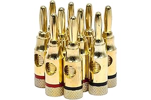 Monoprice 5-Pair Gold Plated Speaker Banana Plugs