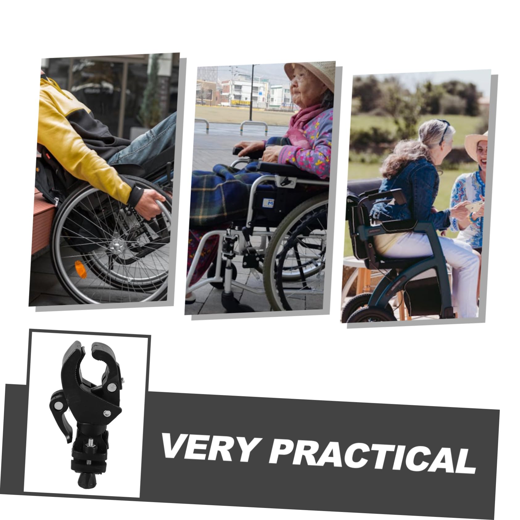 3 Series Porta Bastón Para Andador Para Personas Mayores Compacto Plegable Soporte Para Bastón Soporte De Fijación Para Scooter De Movilidad 2 piezas x 3
