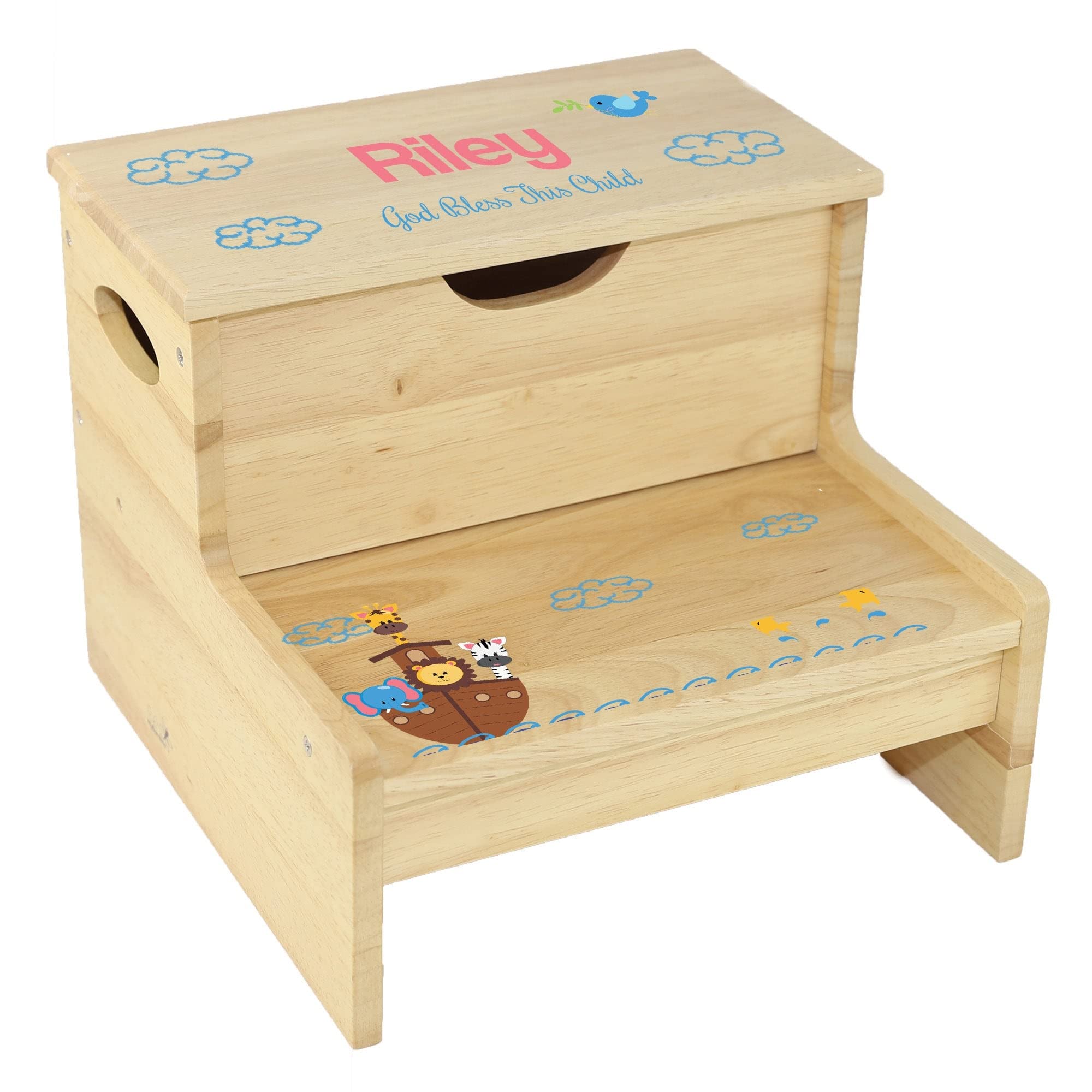 Wood Storage Stool - Noahs Ark