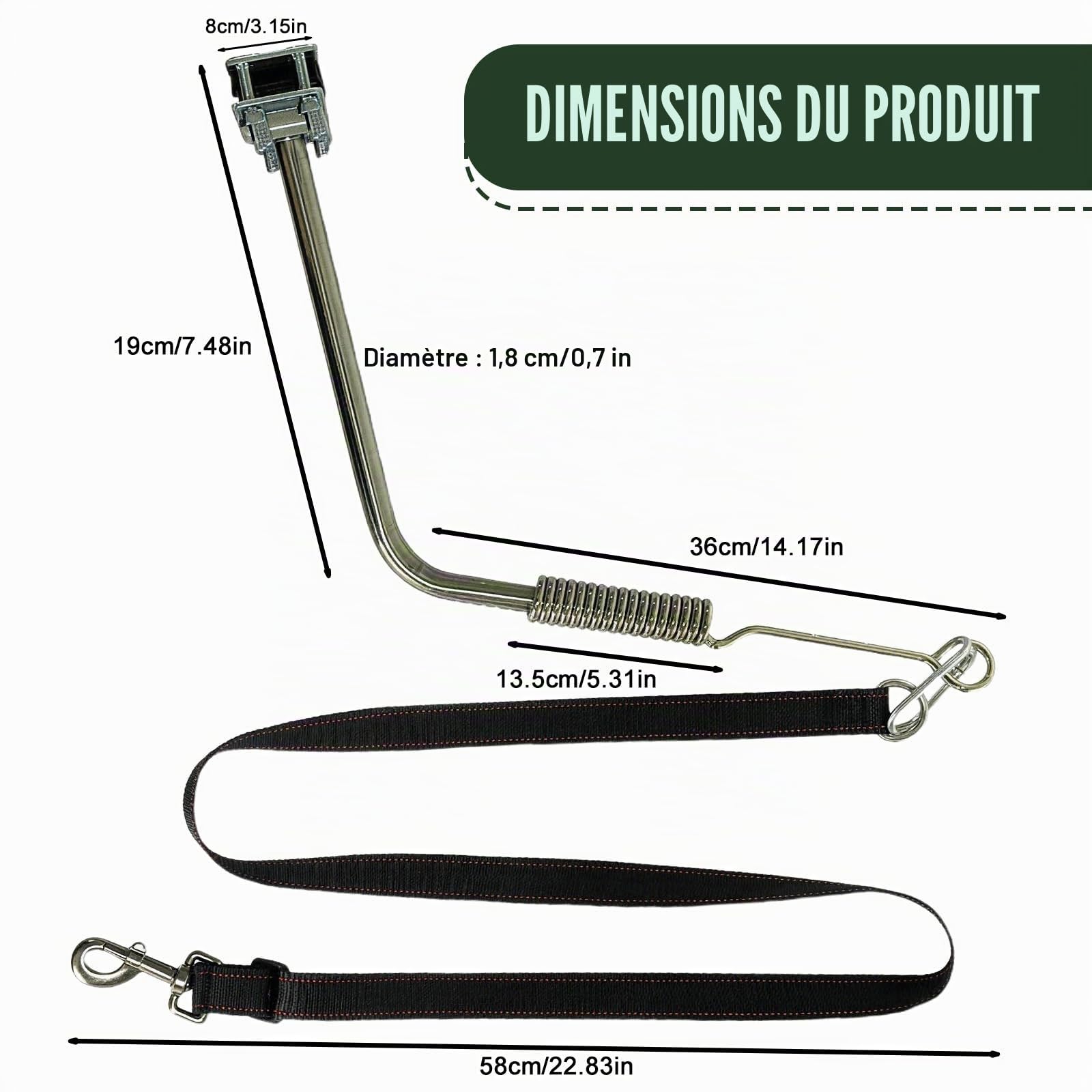 Laisse De Vélo pour Chien: Vélo pour Chien Mains Libres, Installation Et Démontage Facile, Pet Dog Bicycle Leash pour Le Jogging, L'entraînement, Le Cyclisme Et L'extérieur