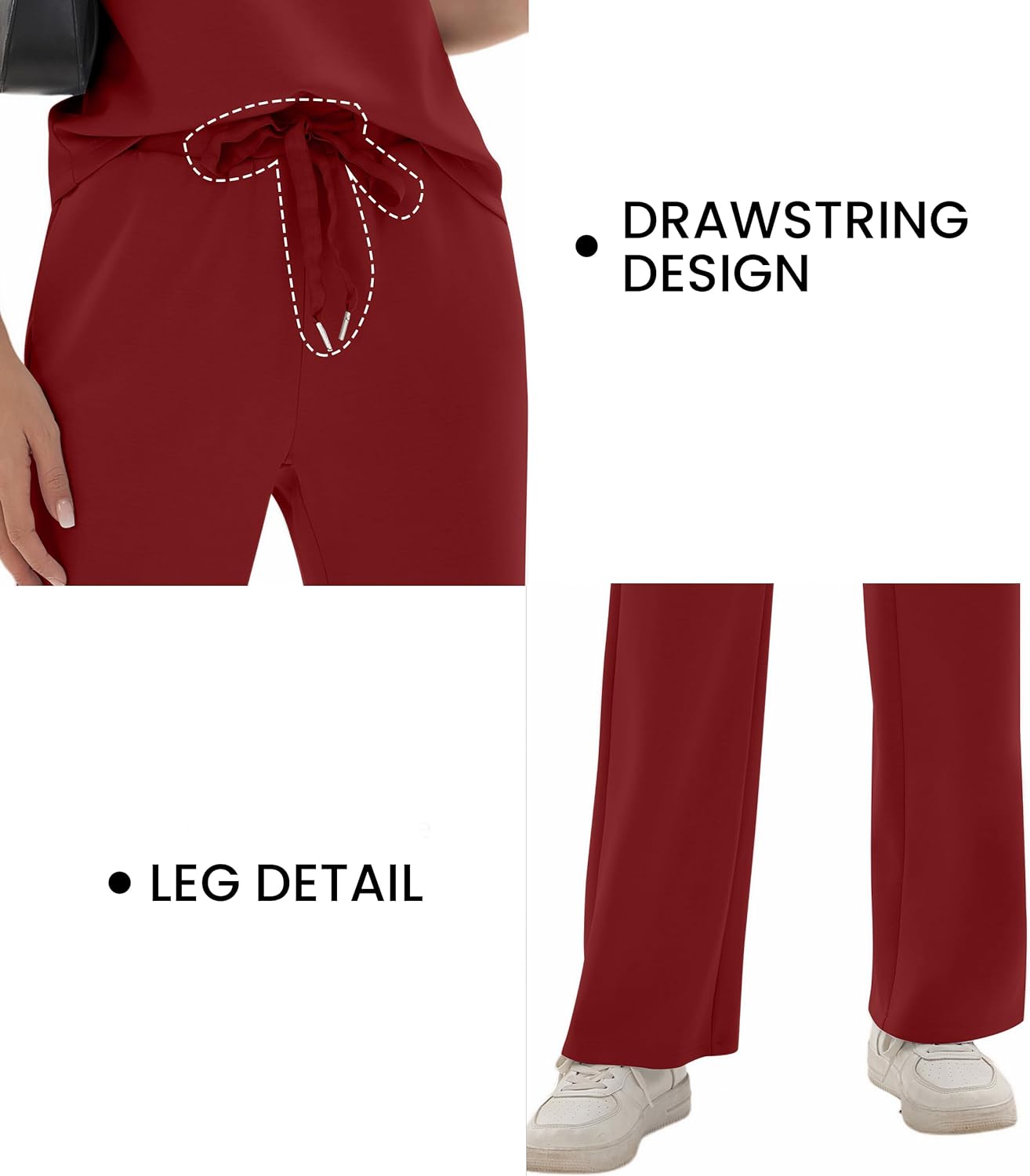 Sixstar Two Piece Sets for Women Summer V Neck Tops Wide Leg Sweatpants Sleeveless Tracksuit Travel Outfits - Image 3