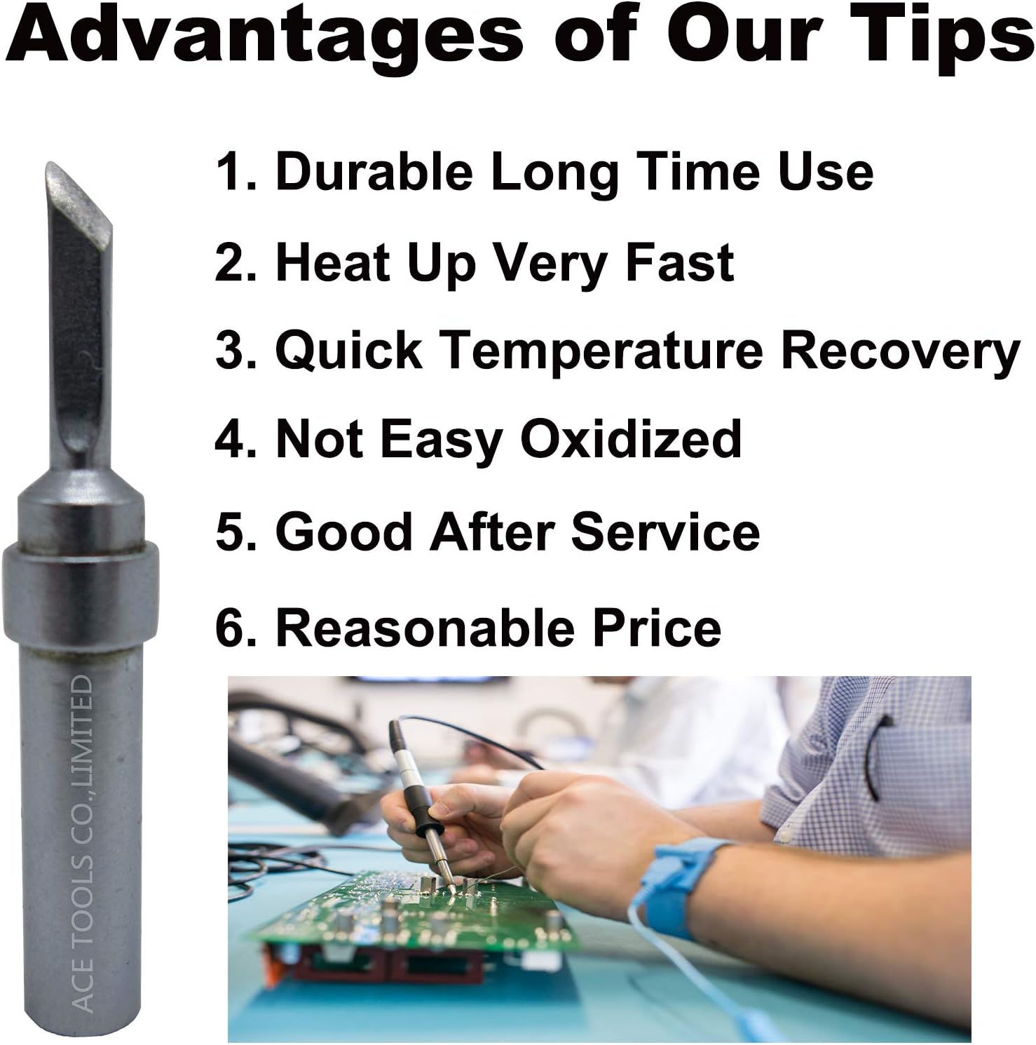 ETKN Knife Soldering Tip 0.18" / 4.57mm for WESD50 WES50 WESD51 WES51 PES50 LR20 PES51 LR21 WE1010NA (WE1010EU) WE1010 ACE Brand Solder Iron Tips (20)