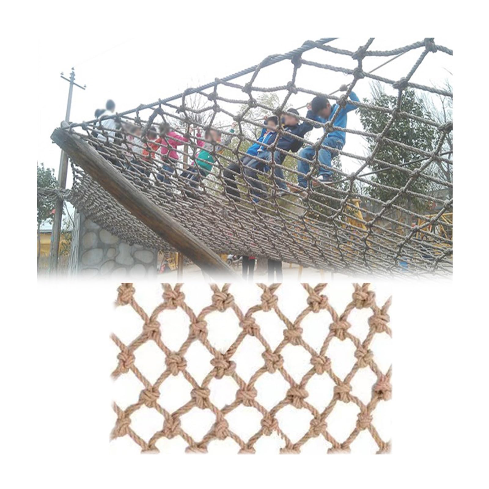 Genérico Redes de Escalada, Cuerdas de Entrenamiento de Seguridad para Exteriores, Vallas de Techo, Redes anticaídas, Red de Cuerda de Yute y cáñamo, Red de Cuerda Decor