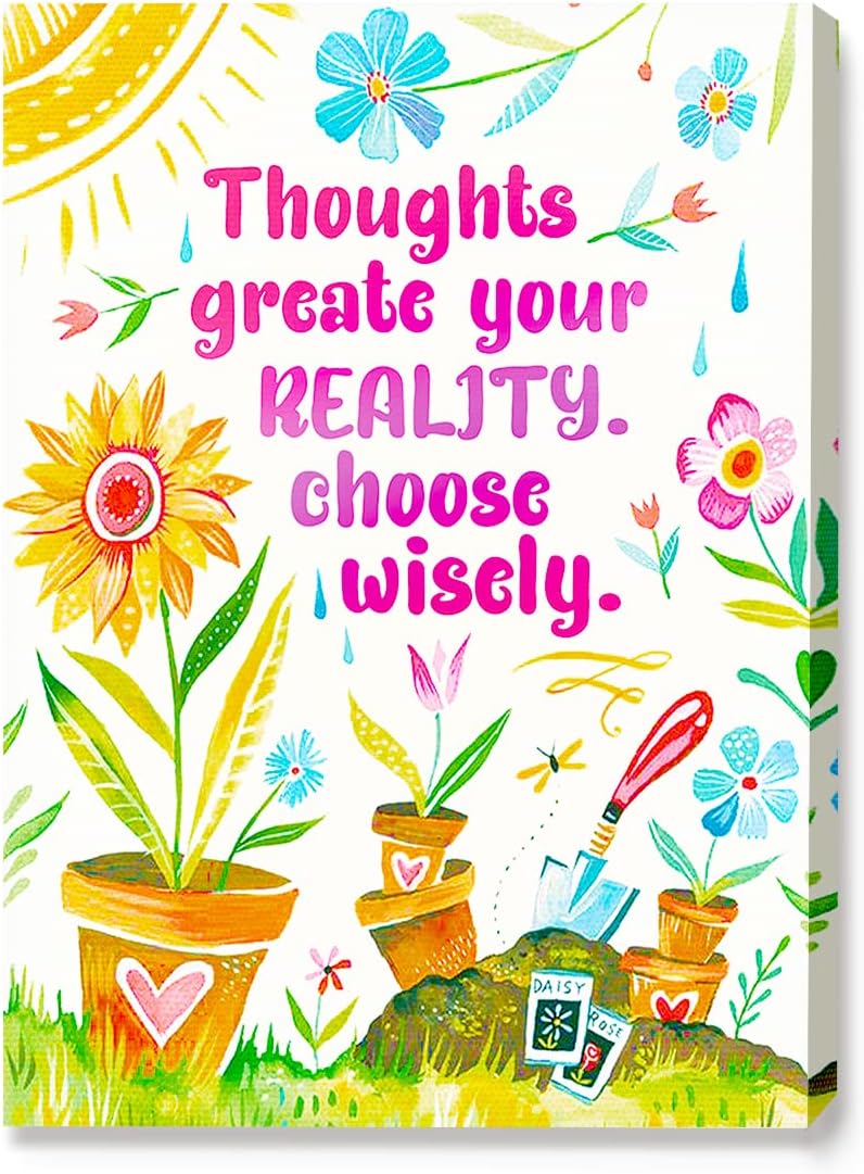 Amazon.com: Thoughts Greate Your Reality Choose Wisely Wall Art Canvas ...