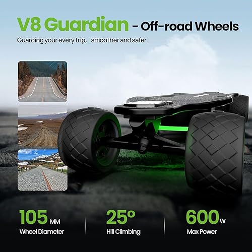 Miniatura 2 de isinwheel Patineta eléctrica V4V6V6proV8V10 con mando a distancia, velocidad máxima de 250 W450 W500 W1200 W3000 W, motor sin escobillas, 9 Mph12