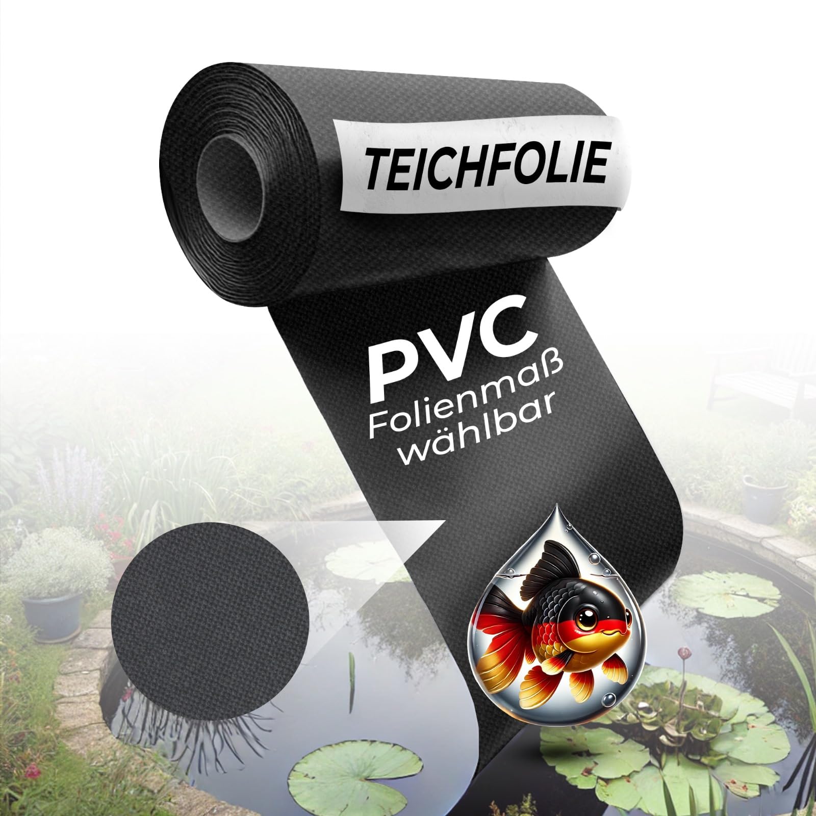 Teichfolie 8 x 3 m, Stärke 0,5 mm für DIY Teich, Schwimmteich, Gartenteich, Badeteich auch Ideal für Ihr Hochbeet im Garten - Teichfolie 3 x 8 m