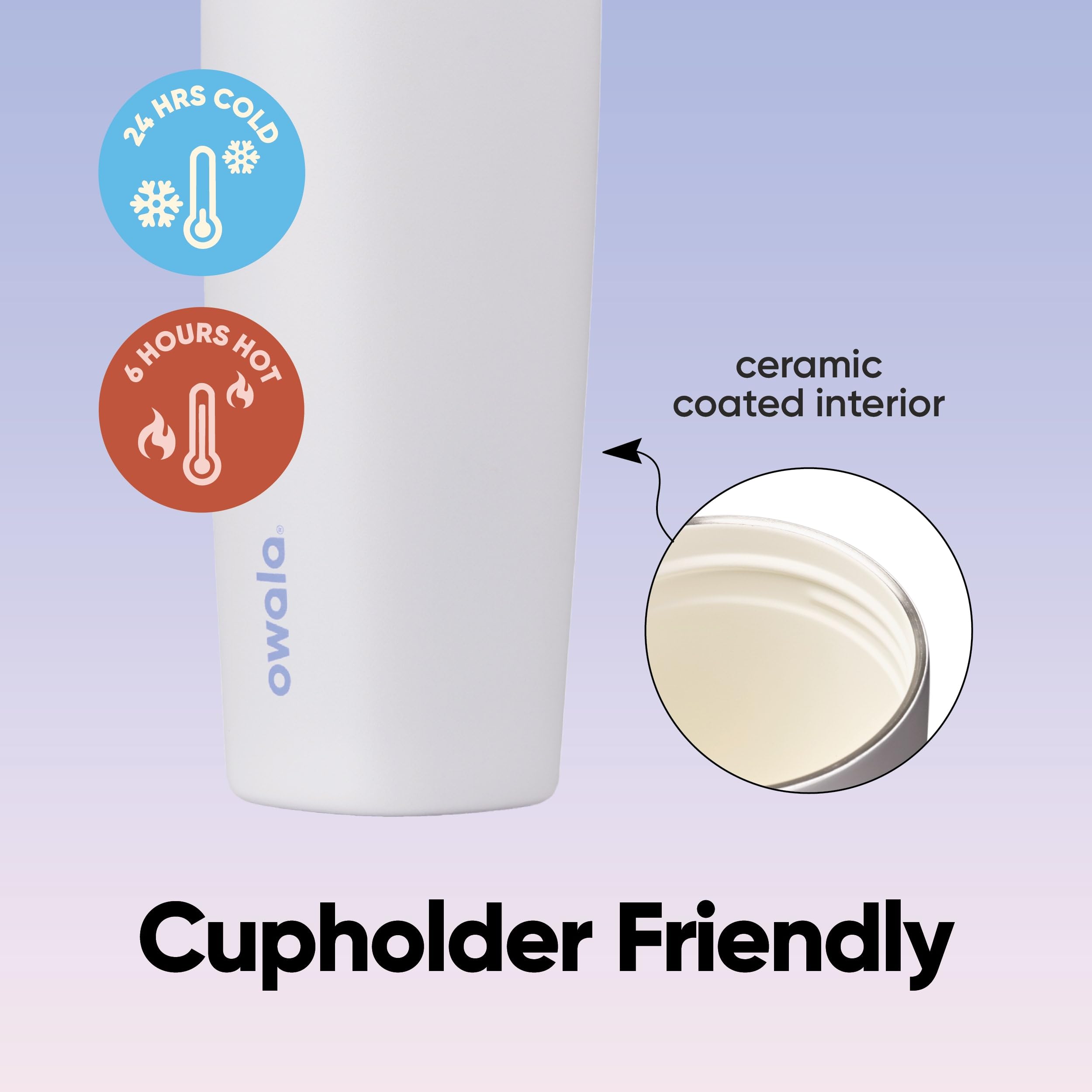 Amazon.com: Owala SmoothSip Slider Ceramic-Lined Insulated Stainless Steel  Coffee Tumbler, No Metallic Taste Reusable Travel Mug, Hot Iced Coffee Cup,  BPA Free 20 oz, Candy Coated : Home & Kitchen