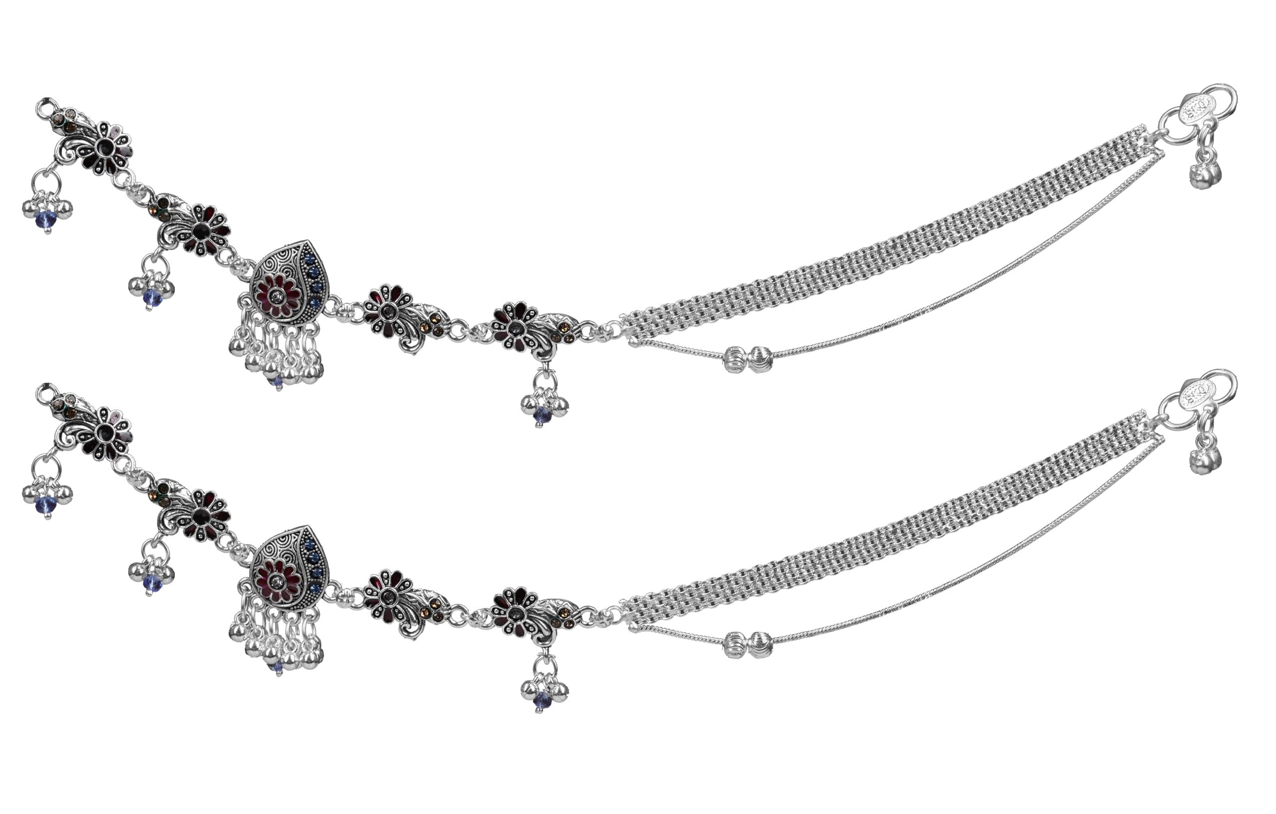 Payal For Women Stylish | Silver Plated Payal Pair | Oxidised payal | Anklets For Women Traditional |Payal With Moti Dangled On It | Ghunghroo Anklets For Girls | Fashion Anklets (B0CLDNRV5J) Amazon Price History, Amazon Price Tracker