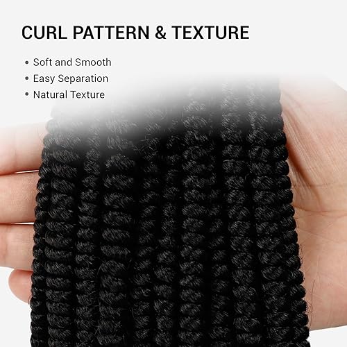 Miniatura 4 de 6 paquetes de extensiones de cabello trenzado Nubian Twist de 10 pulgadas, con rizos de resorte, extensiones de cabello rizado nubio para mujeres