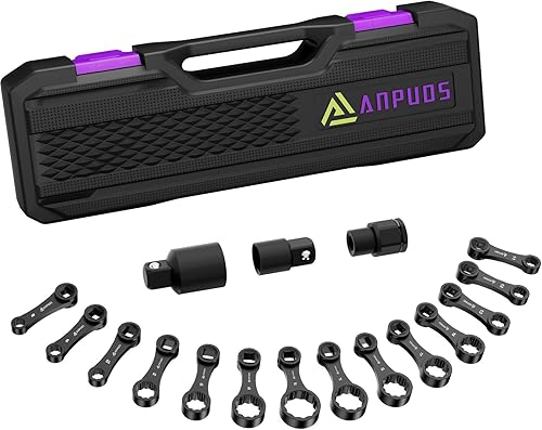Miniatura 8 de ANPUDS Juego de adaptadores de torque, 12 piezas SAE 12 juego de extensión de adaptador de par de par, adaptador de llave dinamométrica de 38