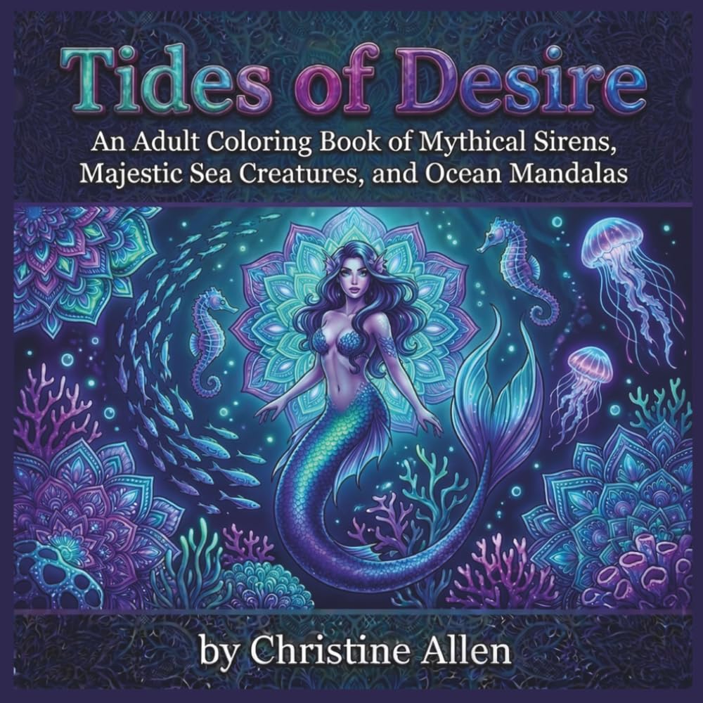 Tides of Desire: An Adult Coloring Book of Mythical Sirens, Majestic Sea Creatures, and Ocean Mandalas