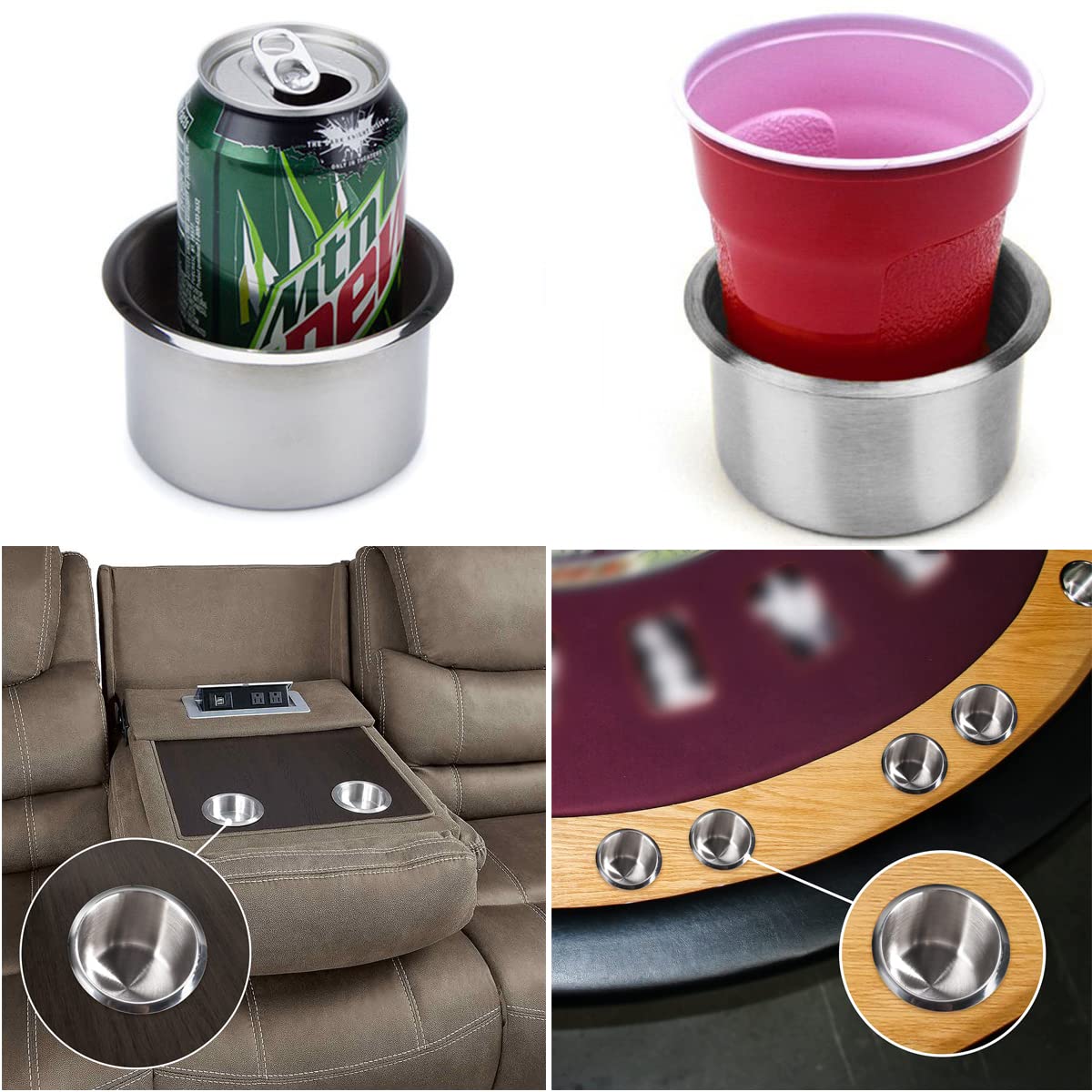 Amazon | 10個のステンレススチールカップホルダー、カジノのポーカー