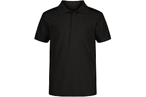 Boys Black Short Sleeve Polo: Moisture-Wicking Uniform Essential