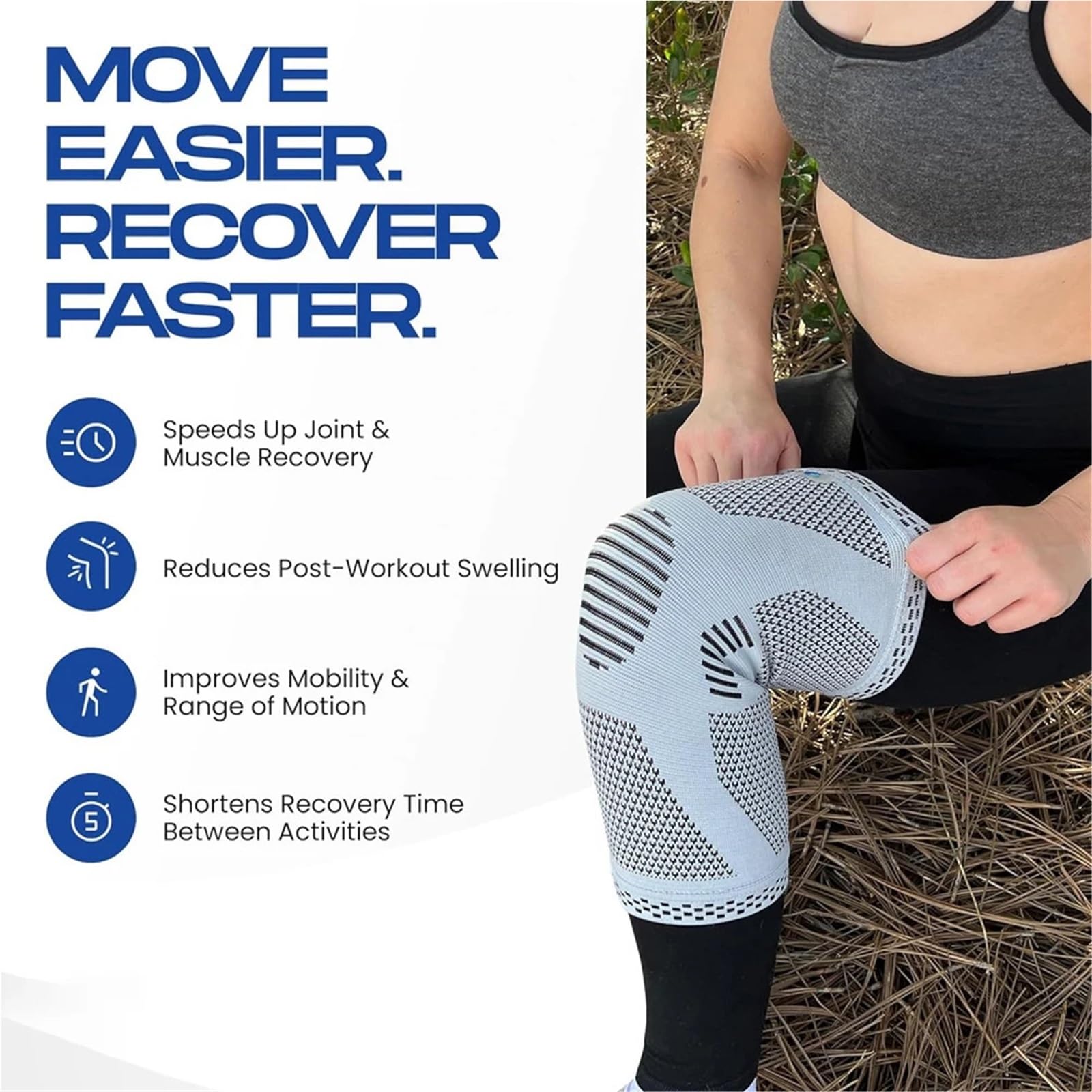 Sport Komprimierungshülsen 1/2 Stück Kompressions-Beinstulpen – Kniebandagen, komplette Beine, Kompressionshülle for Männer und Frauen, UV-Beinstulpen Radsport-Beinwärmer(Gray-2PCS,M)