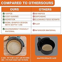 Vista 4 de Vailnd 125 forros de papel pergamino de grado alimenticio, redondos, desechables, de 9 pulgadas, antiadherentes, resistentes al aceite