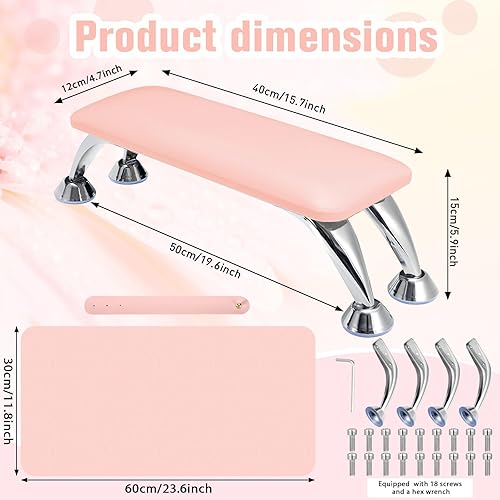 Miniatura 2 de Loopeer Juego de 2 reposabrazos para uñas acrílicas con tapete de mesa plegable para uñas, cojín para reposar uñas, soporte para manicura,