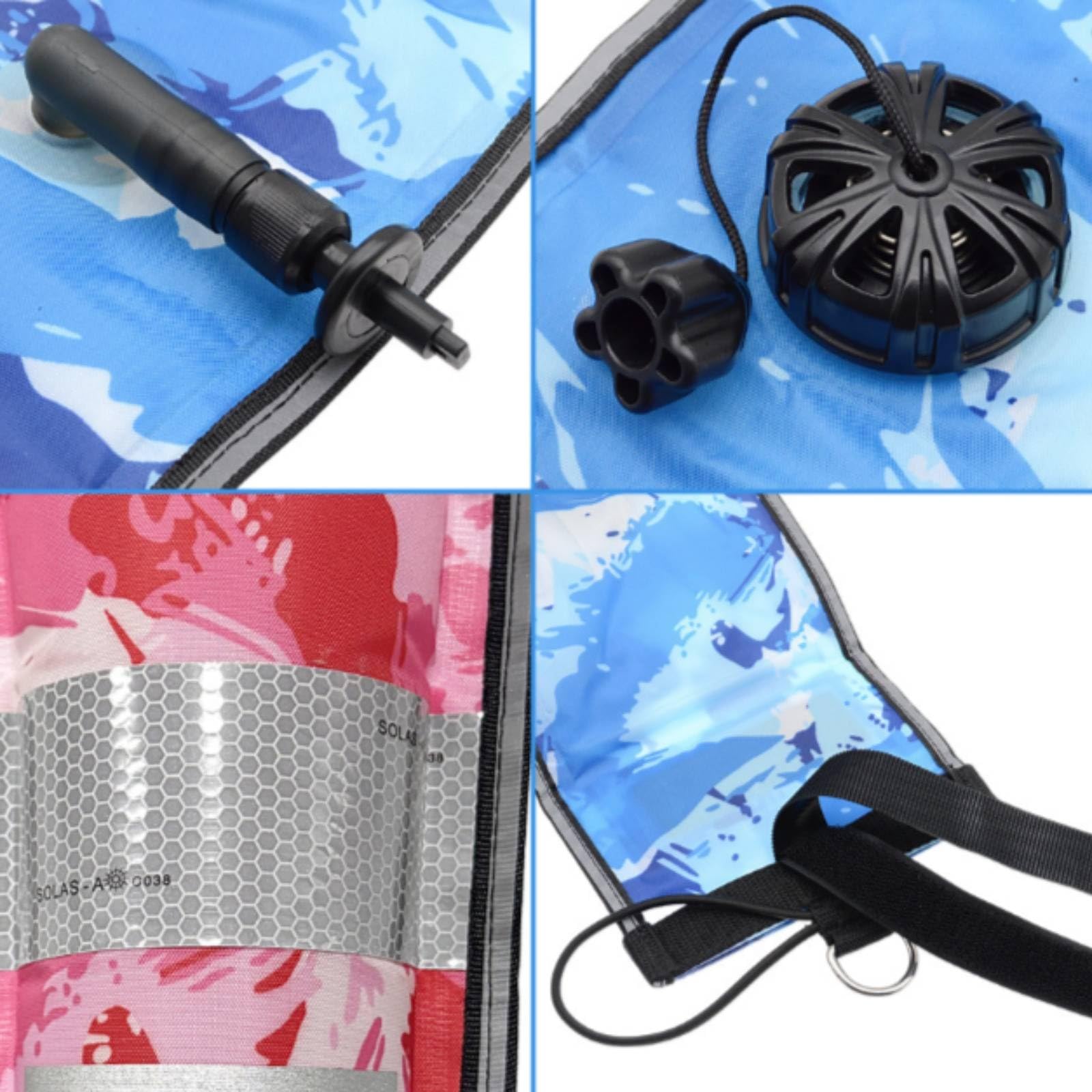 Milageto Pedagno Subacqueo Compatta Boa Segnasub Gonfiabile Salvaspazio Tubo di Segnalazione con Banda Riflettente per Subacquei, Sub, Snorkeling