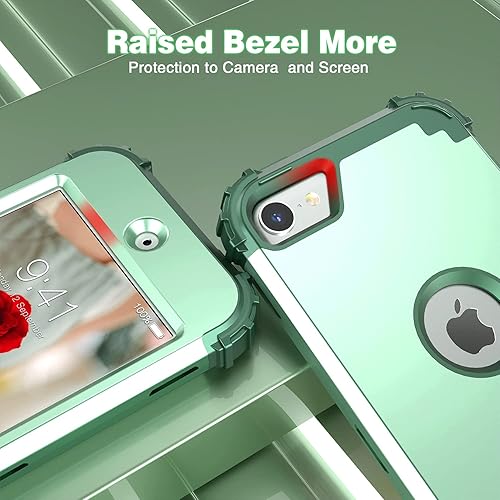 Miniatura 6 de IDweel Funda para iPod Touch de 7 generación con 2 protectores de pantalla, híbrida 3 en 1, a prueba de golpes, delgada, resistente, funda de