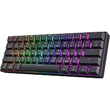 HK GAMING GK61 SE 60% | Mechanical Gaming Keyboard | 61 Keys Multi Color RGB LED Backlit for PC/Mac Gamer | US Layout Black, Mechanical Speed Silver