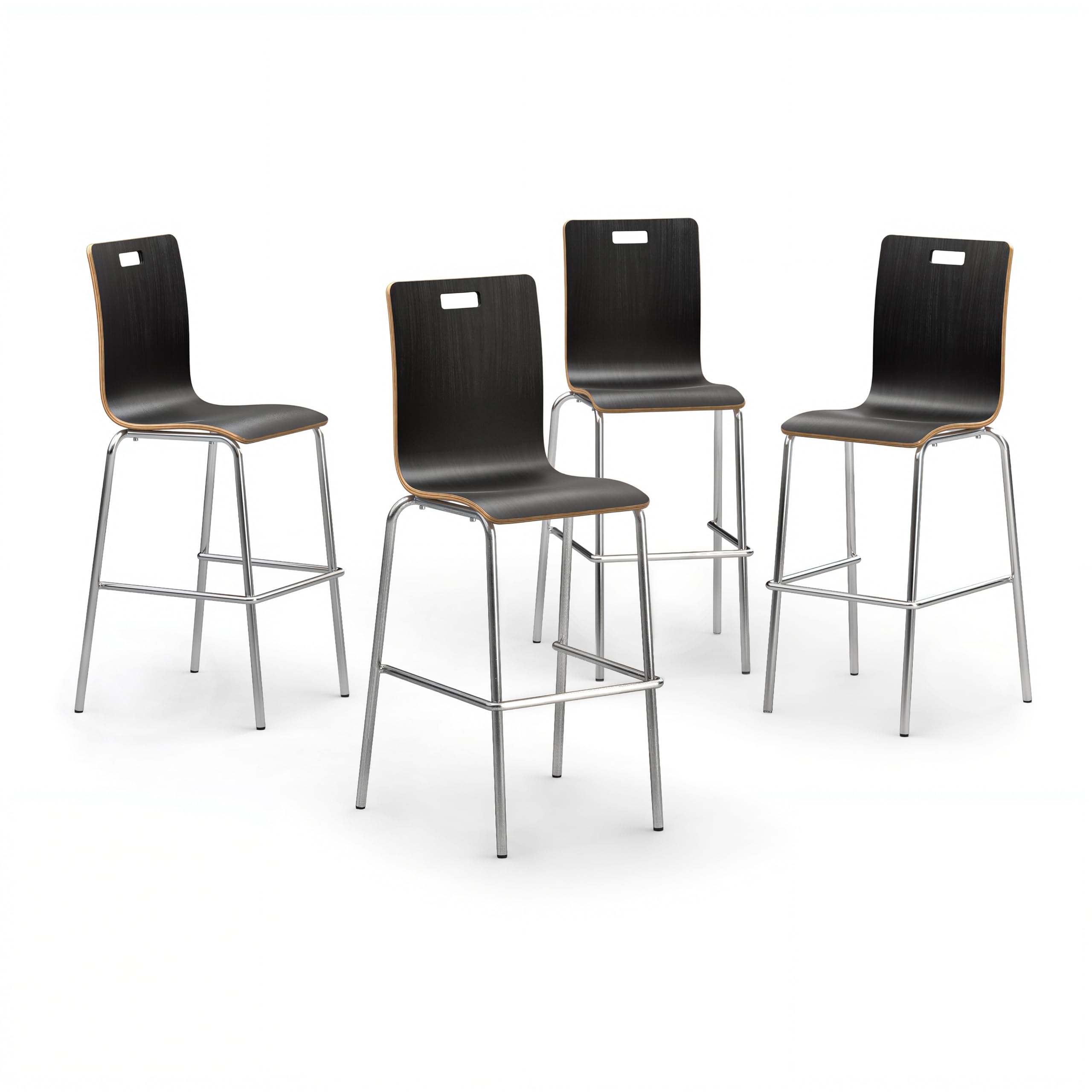 Photo 1 of OEF Furnishings Commercial Bar Stools (Black, 4-Pack)