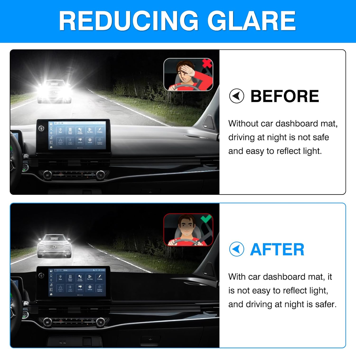 Autorder Dashboard Cover Mat for Honda Prologue 2024 2025 2026 Accessories Dash Cover Upgrade Velvet Dash Mat Sunshade Glare UV Rays Protector