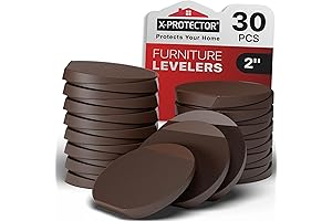 X-Protector Furniture Levelers - 30 PCS 2" - Brown Rubber Shims for Leveling