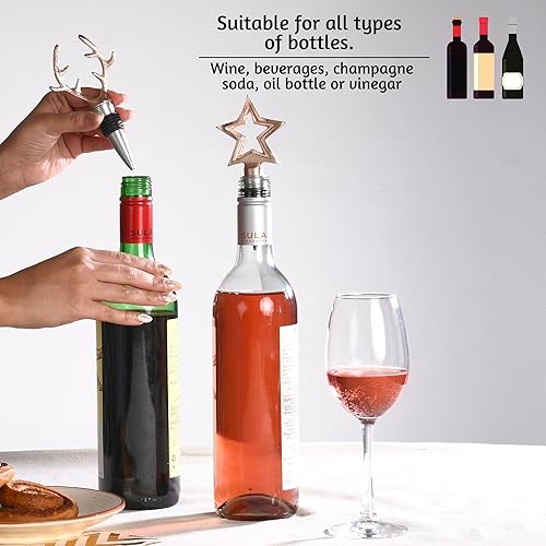 Miniatura 3 de Folkulture Tapones de vino o tapones de vino para botellas de vino, juego de 2, accesorios de vino para regalos de inauguración de la casa,