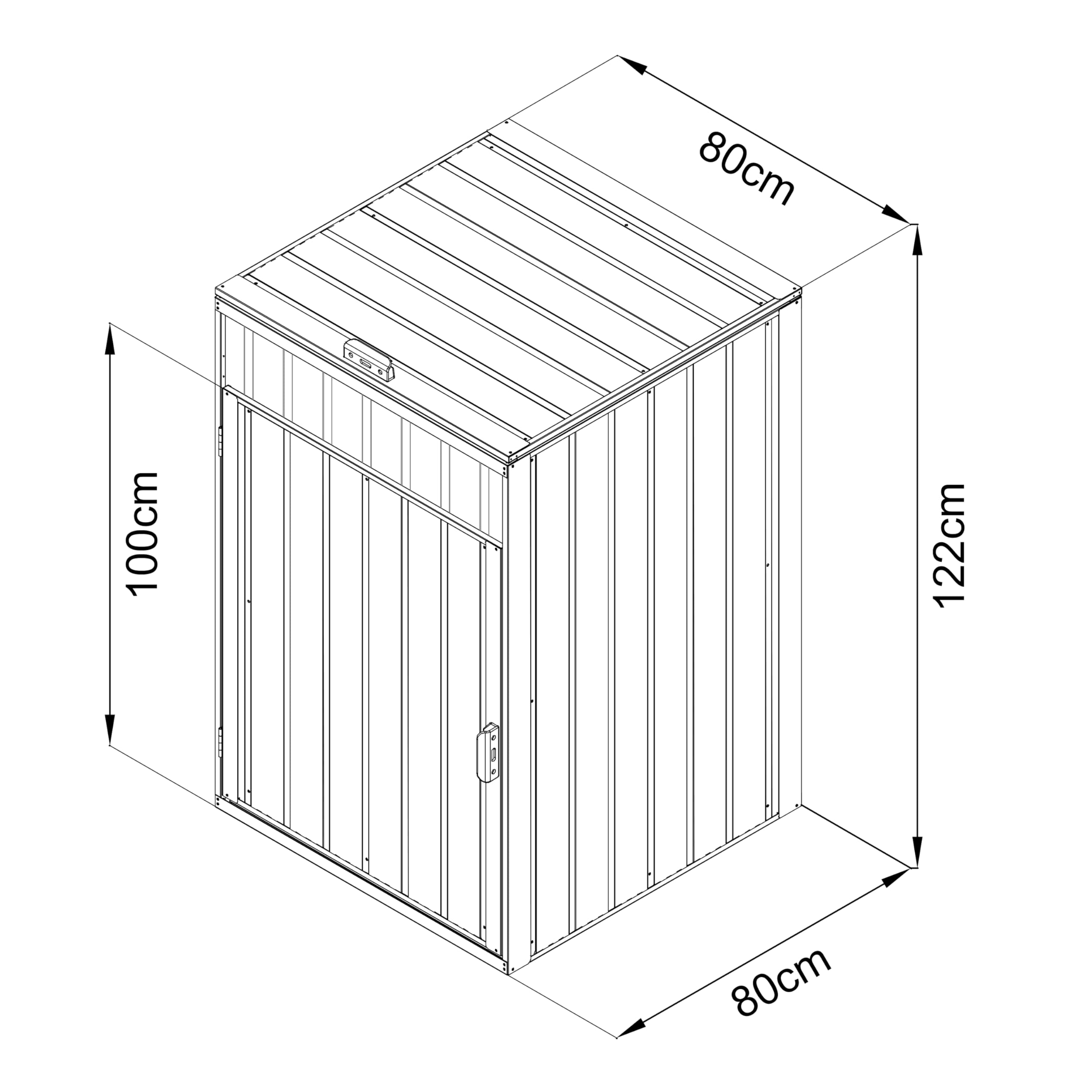 Axi Owen Cache Poubelle Métallique Anthracite/Acier Galvanisé Résistant Aux Intempéries - Abri Poubelle pour 1 Conteneur - Max. 240L - Abri Poubelle Extérieur avec Excellente Ventilation