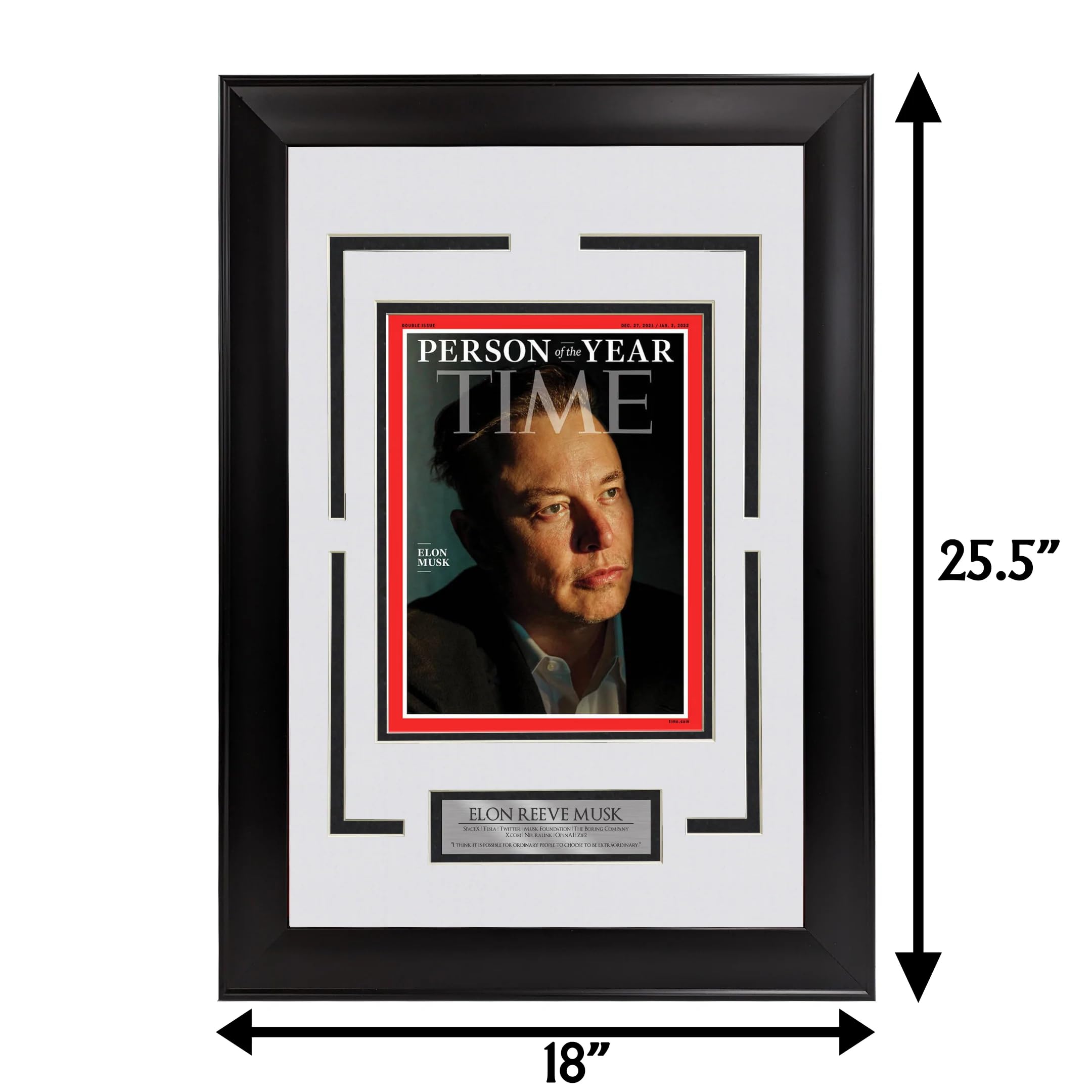 Boxed Memories Elon Musk - Time Magazine Cover - Framed Photo