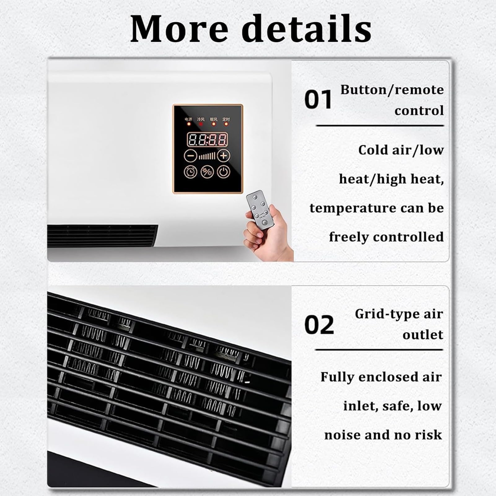 Aire Acondicionado Portátil Sin Conductos, No Necesita Ventana - Aire Acondicionado de Pared 3 en 1 con Ventilador Sin Aspas y Control Remoto - Sistema Split de Instalación Fácil, Refrigeración Ul #4