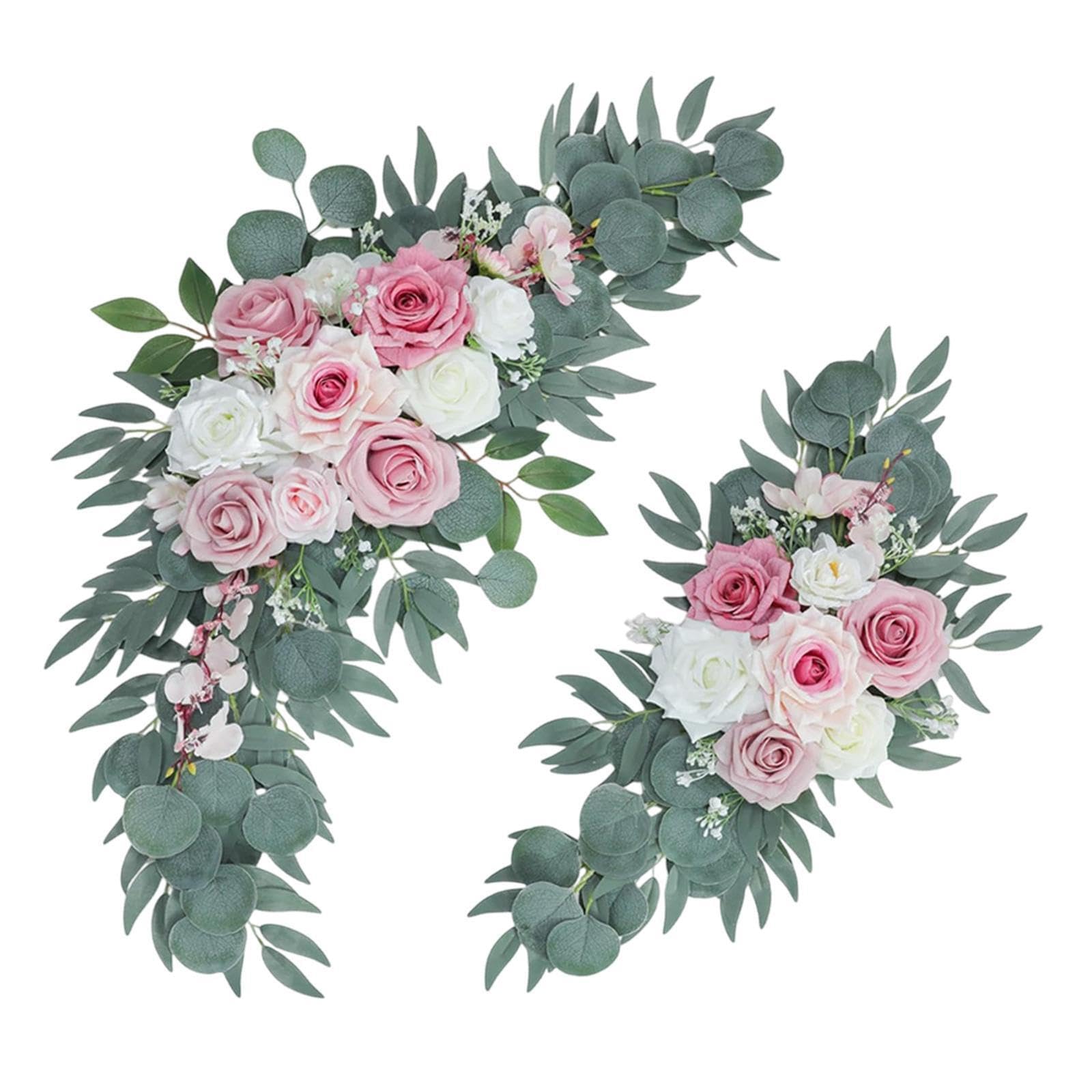 Auyxssz Beautifully Arranged Silk Flowers Garlands Adding Stunning Visual Appeal To Corner Flowers In Wedding Celebrations Wedding Arch Flower Decorations