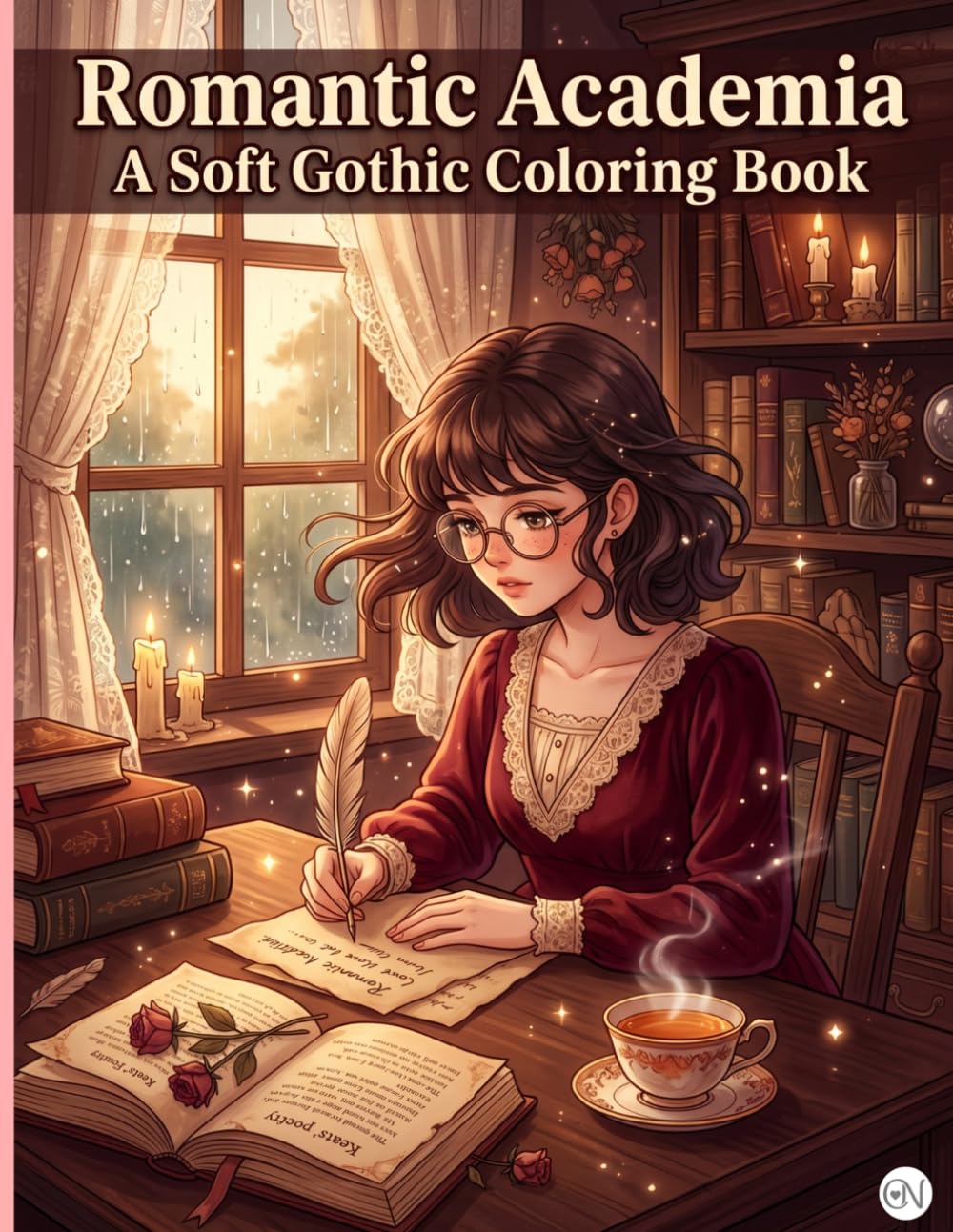 Romantic Academia: A Soft Gothic Coloring Book: Aesthetic Vintage Castles, Soft Goth Florals, and Love Letters | Intricate Line Art with Elegant Notes and Thoughts Pages for Teens and Adults