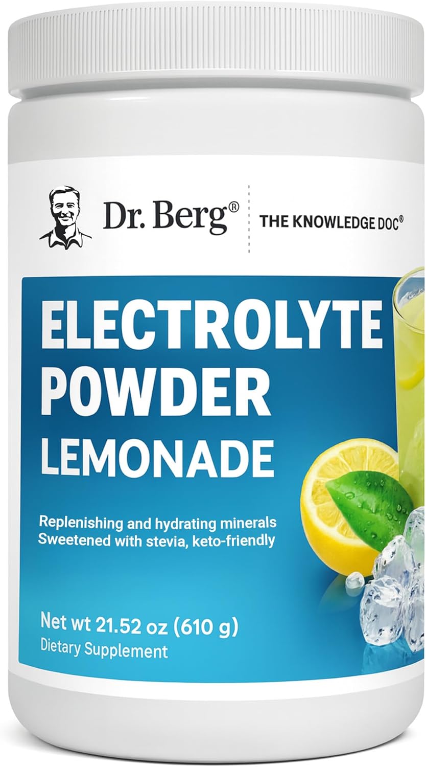 Product image of Dr. Berg Zero Sugar Hydration Keto Electrolyte Powder - Enhanced w/ 1000 mg of Potassium & Real Pink Himalayan Salt (NOT Table Salt) - Lemonade Flavor Hydration Drink Mix Supplement - 100 Servings