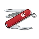 Rally Swiss Army Knife, Compact, 9 Functions, Swiss Made Pocket Knife with Magnetic Phillips Screwdriver, Bottle Opener and Key Ring - Red