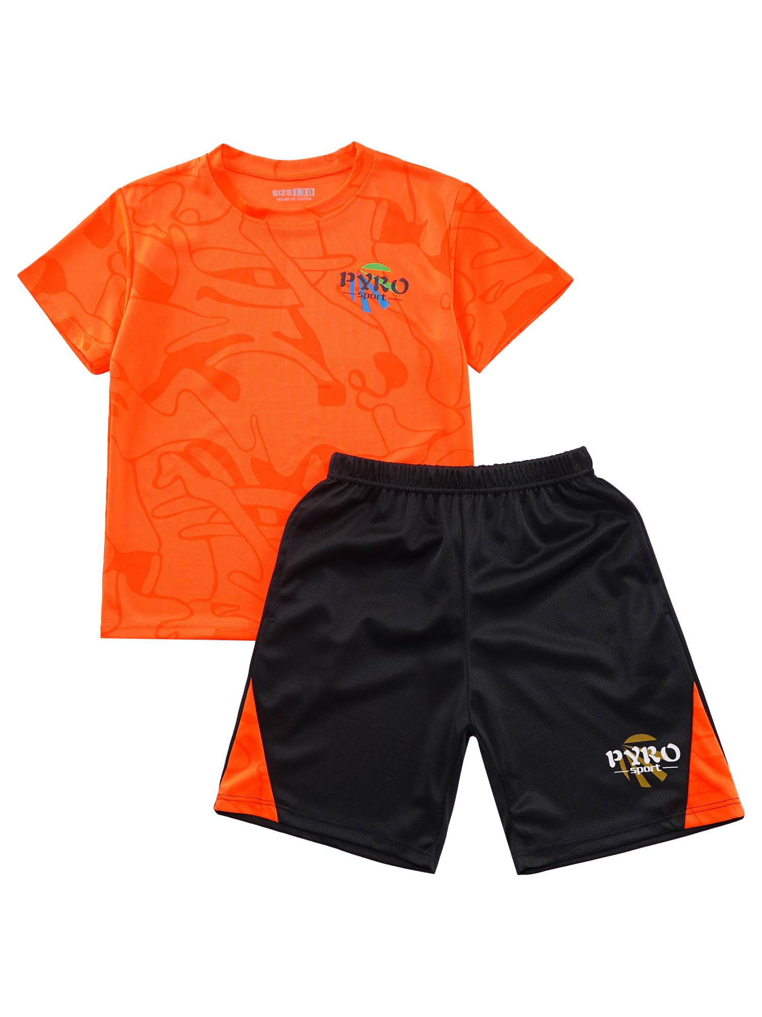 IEFIEL Chándal de Fútbol para Niños Conjunto Deportivo de Verano Camiseta Corta y Pantalones Elástica de Secado Rápido Ropa de Entrenamiento Bádminton Correr 5-14 Años