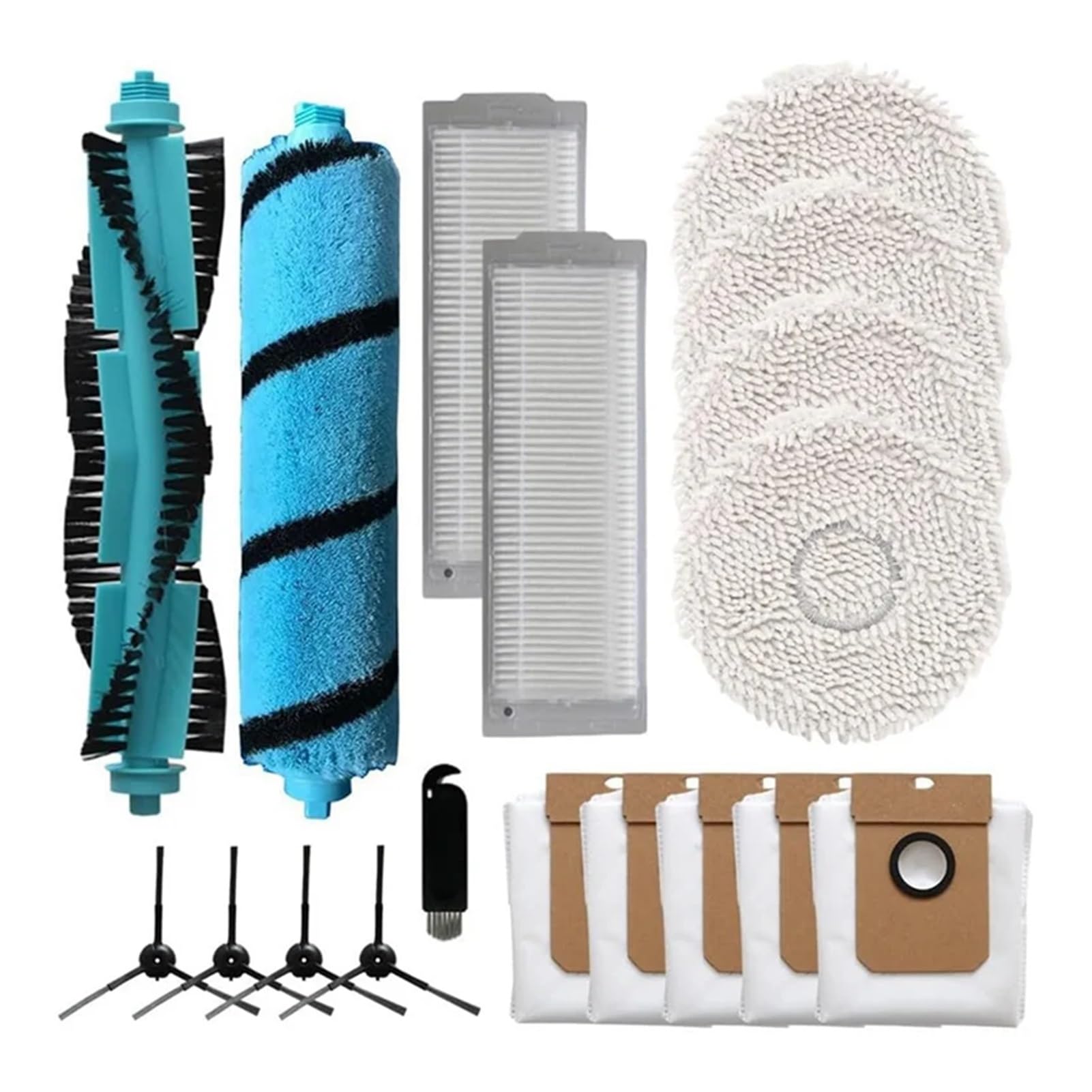Dirlux Compatible for Cecotec Conga Robot Vacuum Cleaner Replacement Parts Kit with Side Brush, Filters, Mop Pad, and Dust Bag