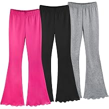 slaixiu Girls Flare Leggings, Mid Waisted Bell Bottom Yoga Pants for Kids & Teen