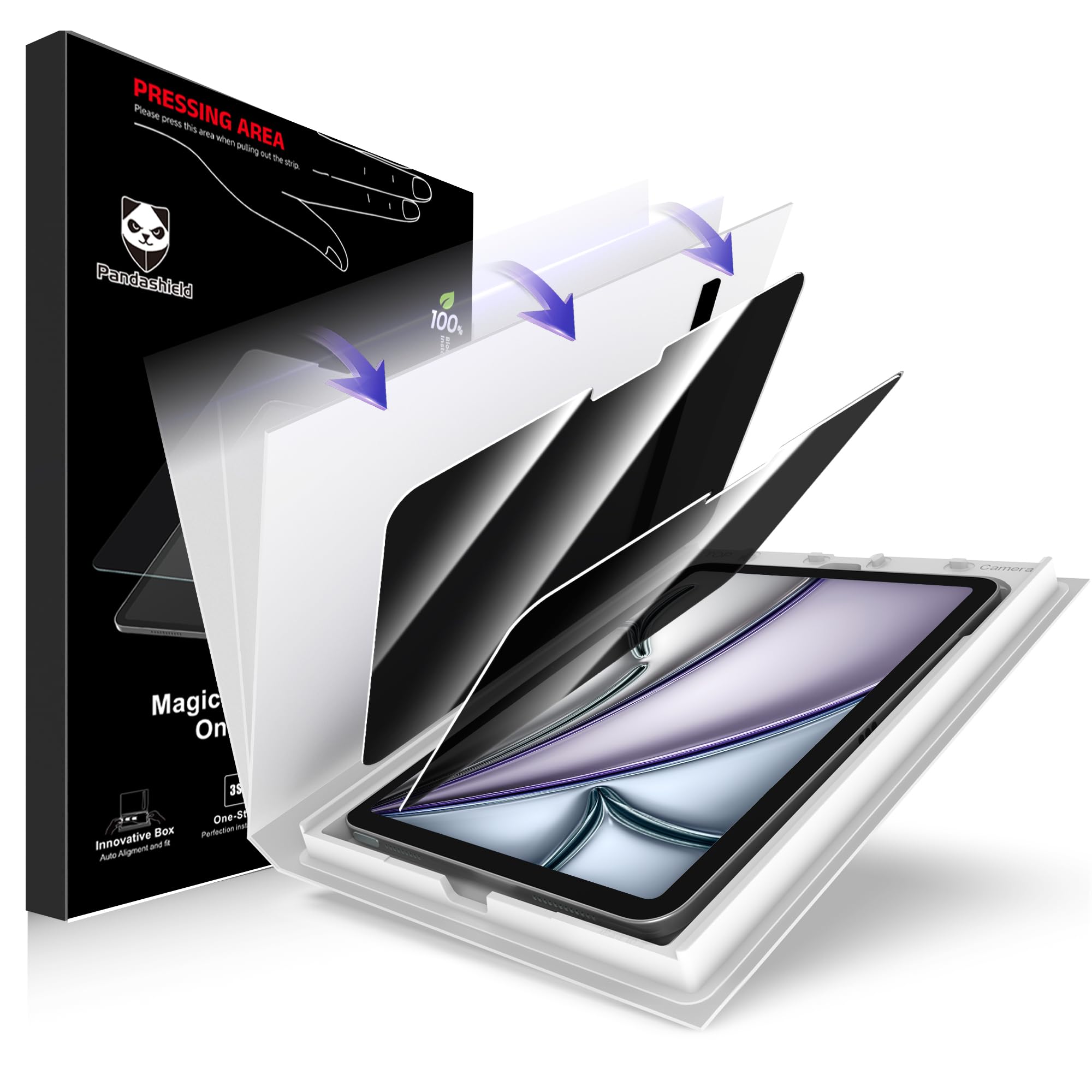 PandaShield 2-Pack Privacy Screen Protector for iPad Air 13-inch M4/M3/M2