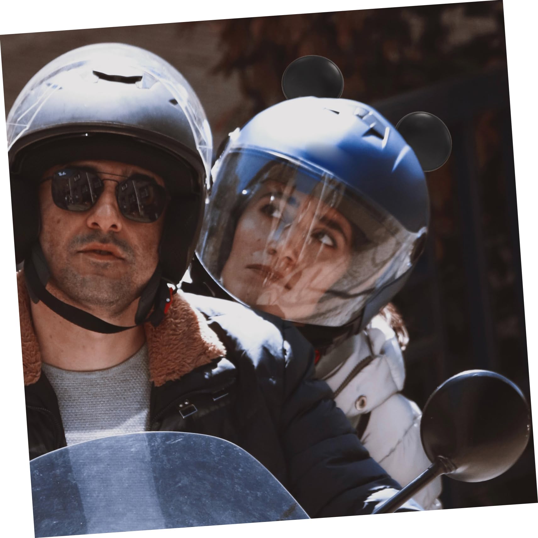 BESPORTBLE Decorazione Nero e Moto Orecchie in Topo di per da Silicone Casco Stile Leggere Decorative Unico e Divertente per Casco da Moto Giocoso