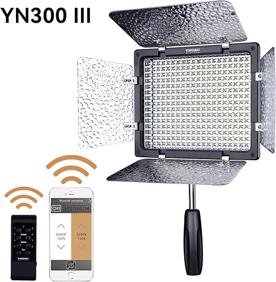 YONGNUO YN300 III YN-300 III LED Camera Video Light with 12V2A AC Adapter Adjustable Color Temperature 3200K-5600K