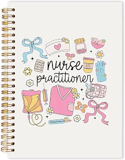 Nurse Practitioner Gifts Spiral Notebook 5.5x8.3 in, Nurse Appreciation Week Gifts, Coquette Bow Nursing Medical Hardcover Notebook Journal for Women Work