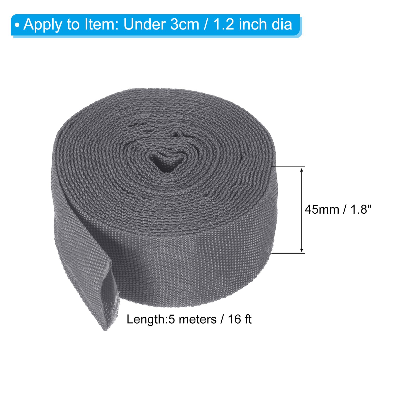 PATIKIL 1.8" 16FT Protective Hose Sleeve with Snap Fastener - Image 2