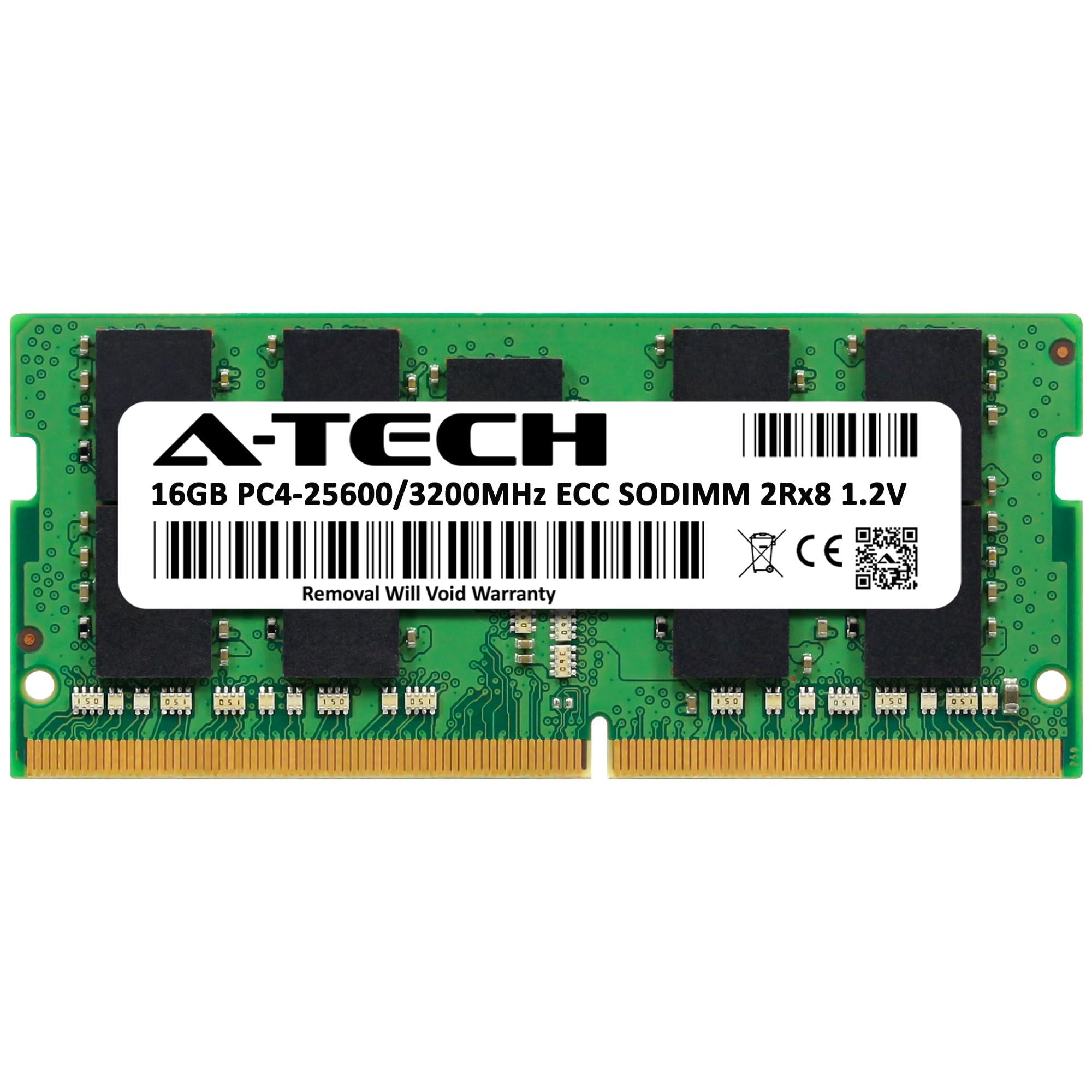 メモリー 16GB ECC SODIMM DDR4-3200 A-Tech 16GB DDR4 3200MHz PC4-25600 ECC SODIMM 2Rx8 Dual Rank 1.2V