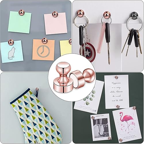 Miniatura 144 de Imanes para refrigerador, 20 unidades, imanes tipo chincheta de metal, dorados, ideales para pizarras blancas, oficinas, aulas o mapas