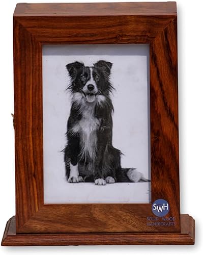 Solid Wood Handicrafts Bellamente hecha a mano con torre de fotos de madera para mascotas urnas de cremación para cenizas urnas de madera para