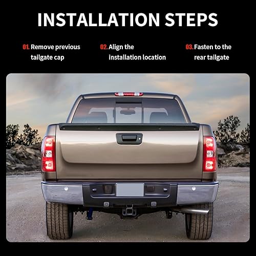 Miniatura 6 de KARPAL Tapa de alerón de moldura para portón trasero, protector superior compatible con Chevy Silverado GMC Sierra 1999-2006, repuesto GM1909101,