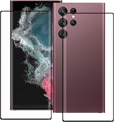 Protector de pantalla de vidrio templado para Samsung Galaxy S22 Ultra (6.8 pulgadas), paquete de 2 películas protectoras de dureza 9H, sin burbujas
